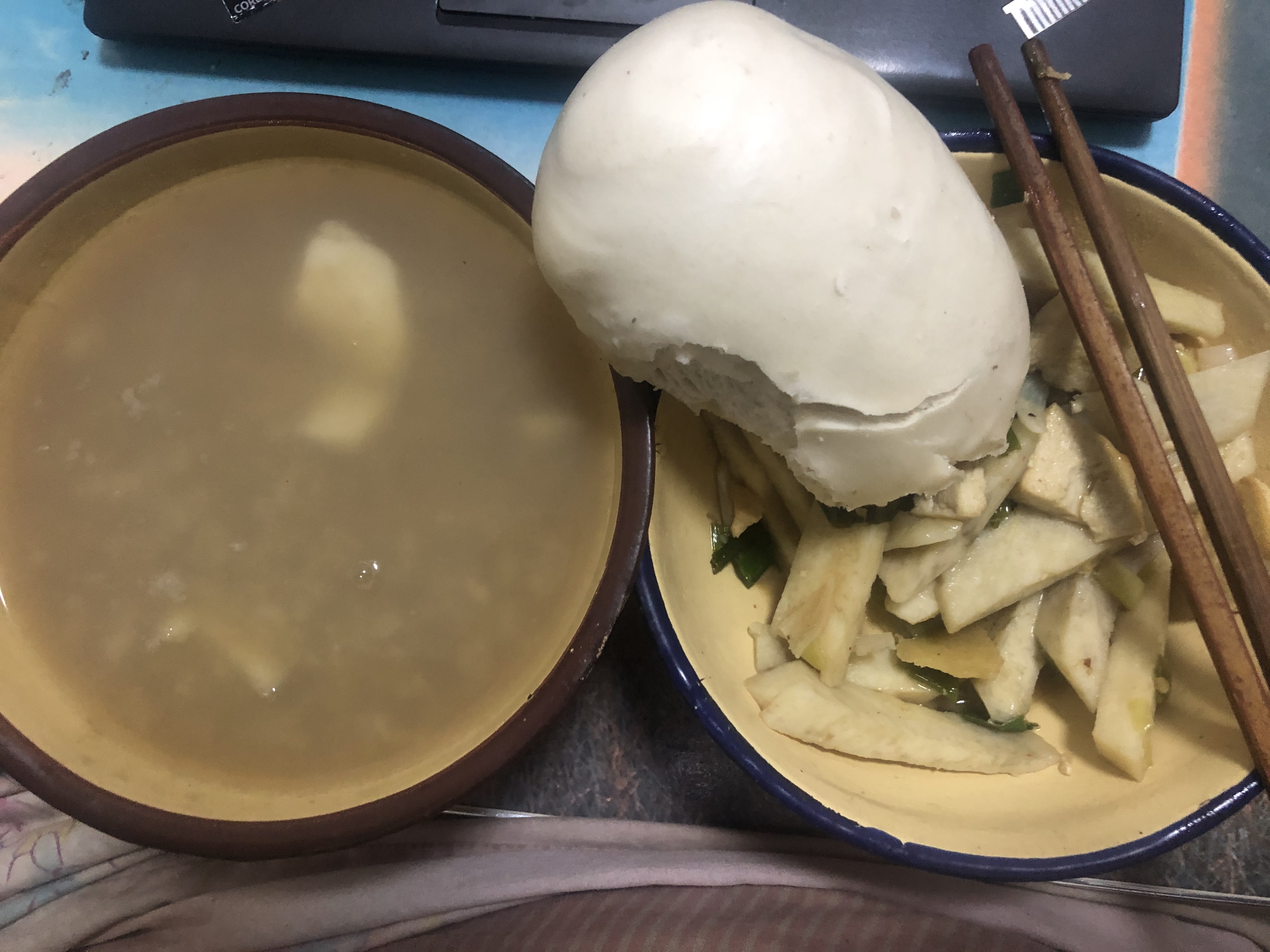 炒红薯和米汤